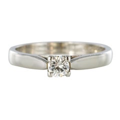 Modern Diamond Platinum Solitary Ring