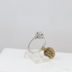 Modern Diamond Ring 14 Karat White Gold Halo Diamonds Engagement Ring