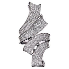 Anello moderno con diamante in oro bianco 14k