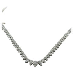 Modern Diamond Riviera Double-Row 18K White Gold Necklace