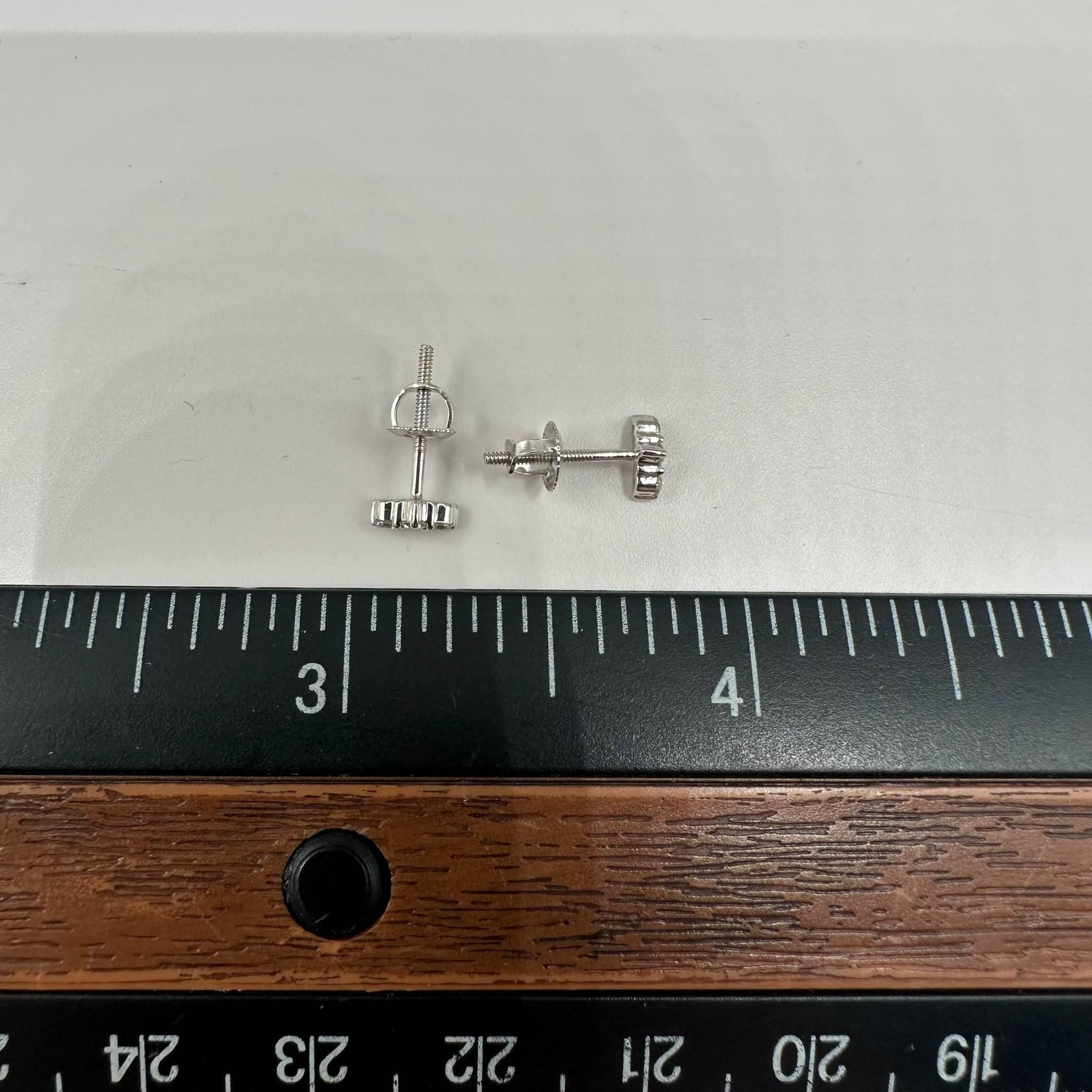 Moderne Diamant-Ohrstecker aus 14kt Weißgold - 0,14ctw GH SI, geflochtene Rückseiten Damen im Angebot