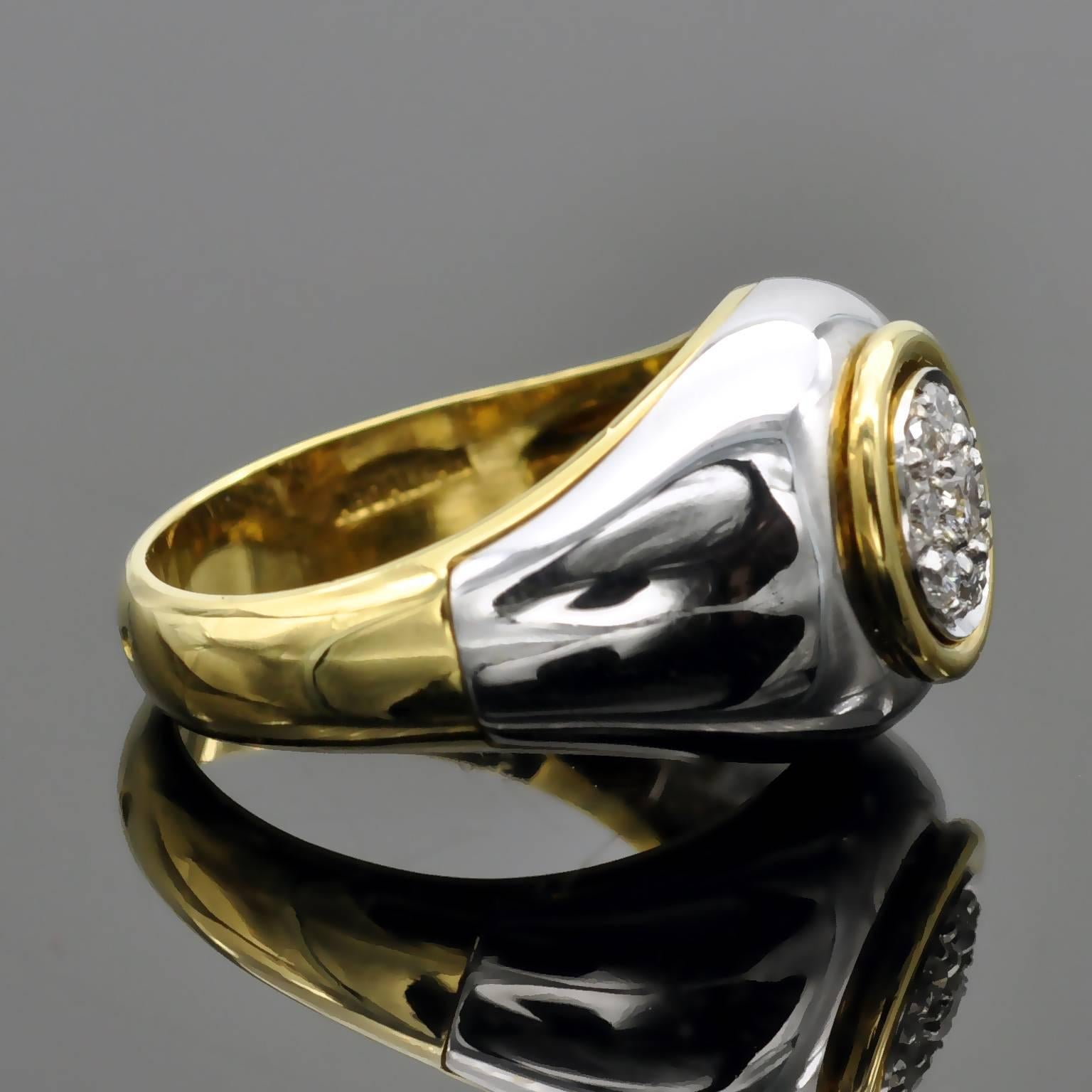Women's Modern Diamond White and Yellow Gold Ring
