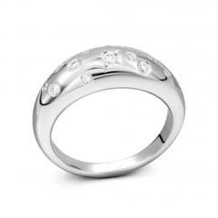 Anello moderno in oro bianco con diamante per lei