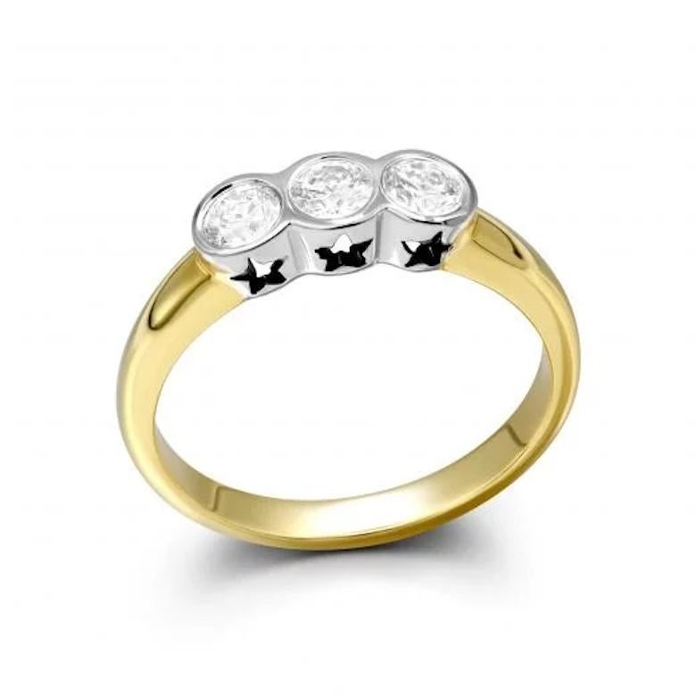 Moderner Diamantring Weiß-Gelb 18K Gold für Sie im Zustand „Neu“ im Angebot in Genève, GE