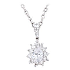 Modern Diamonds 18 Karat White Gold Marquise Pendant