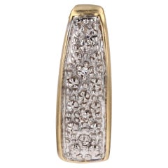 Modern Diamonds 18 Karat Yellow and White Gold Rectangular Domed Pendant