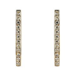 Modern Diamonds 18 Karat Yellow Gold Geometric Earrings