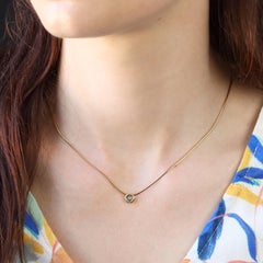 Modern Diamonds 18 Karat Yellow Gold Round Pendant Chain Necklace