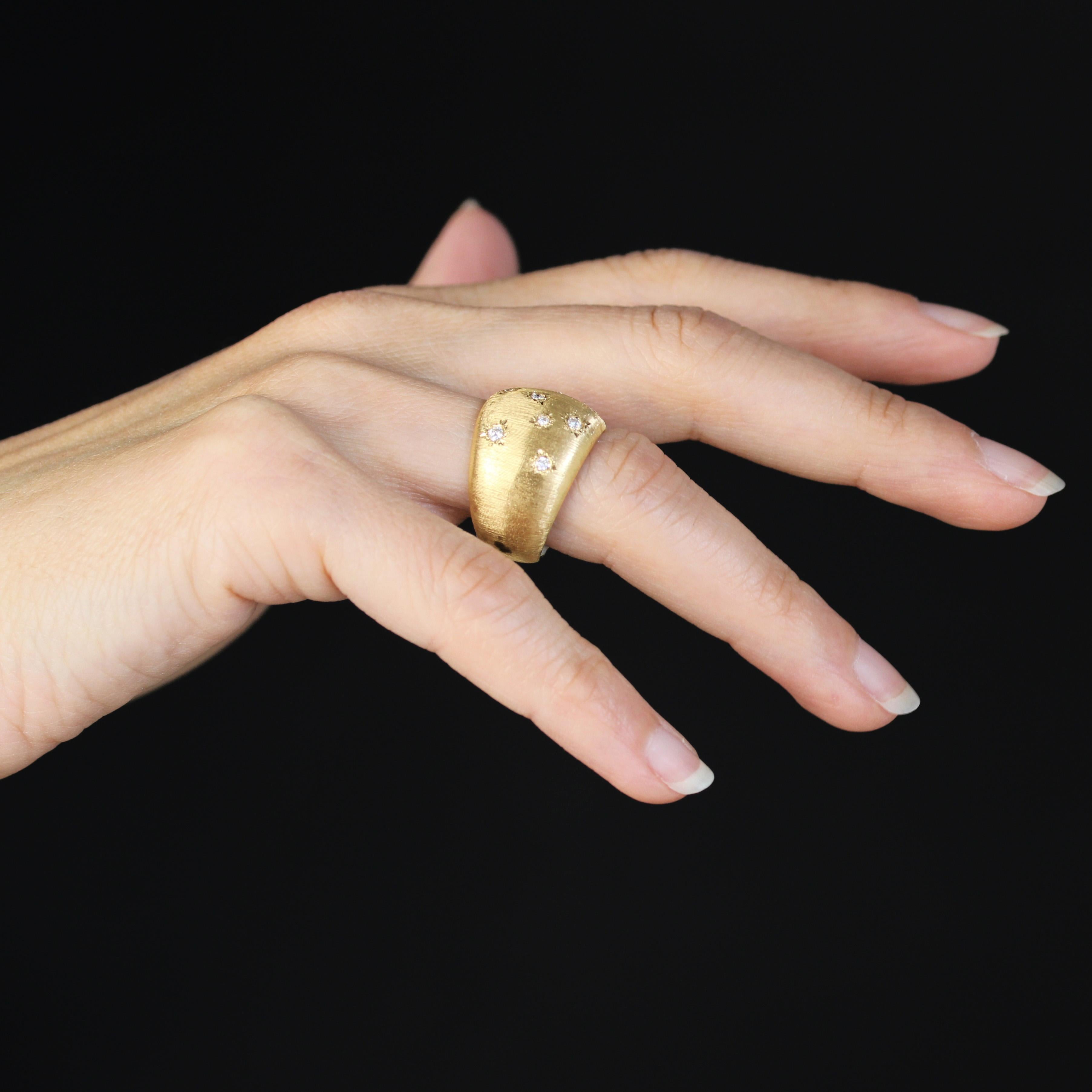 Anillo brazalete Modern Diamonds de oro amarillo de 18 quilates satinado en venta 7