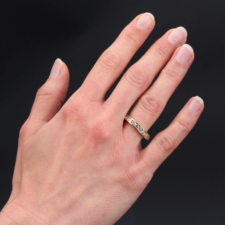 Modern Diamonds 18 Karat Yellow Gold Wedding Ring at 1stDibs