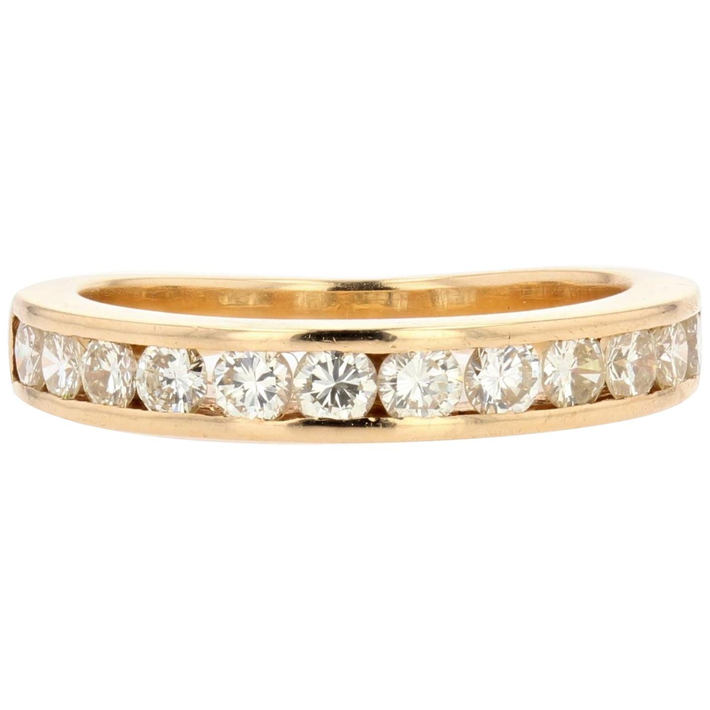 Modern Diamonds 18 Karat Yellow Gold Wedding Ring