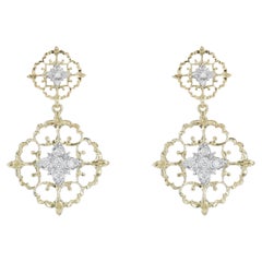 Orecchini pendenti Modern Diamonds 18 Karati Giallo Bianco Arabesque