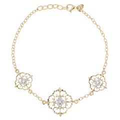 Bracelet arabesque moderne en or jaune et blanc 18 carats avec diamants
