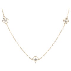 Modern Diamonds 18 Karat Yellow White Gold Arabesque Long Necklace