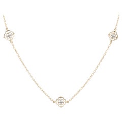 Modern Diamonds 18 Karat Yellow White Gold Arabesque Long Necklace