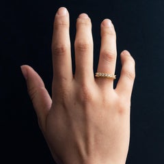 Modern Diamonds 18 Karat Yellow Gold Garter Ring