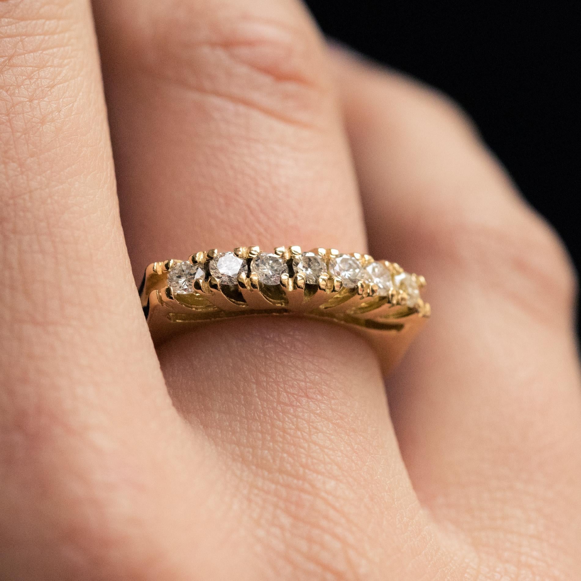 Women's Modern Diamonds 18 Karat Yellow Gold Garter Ring For Sale