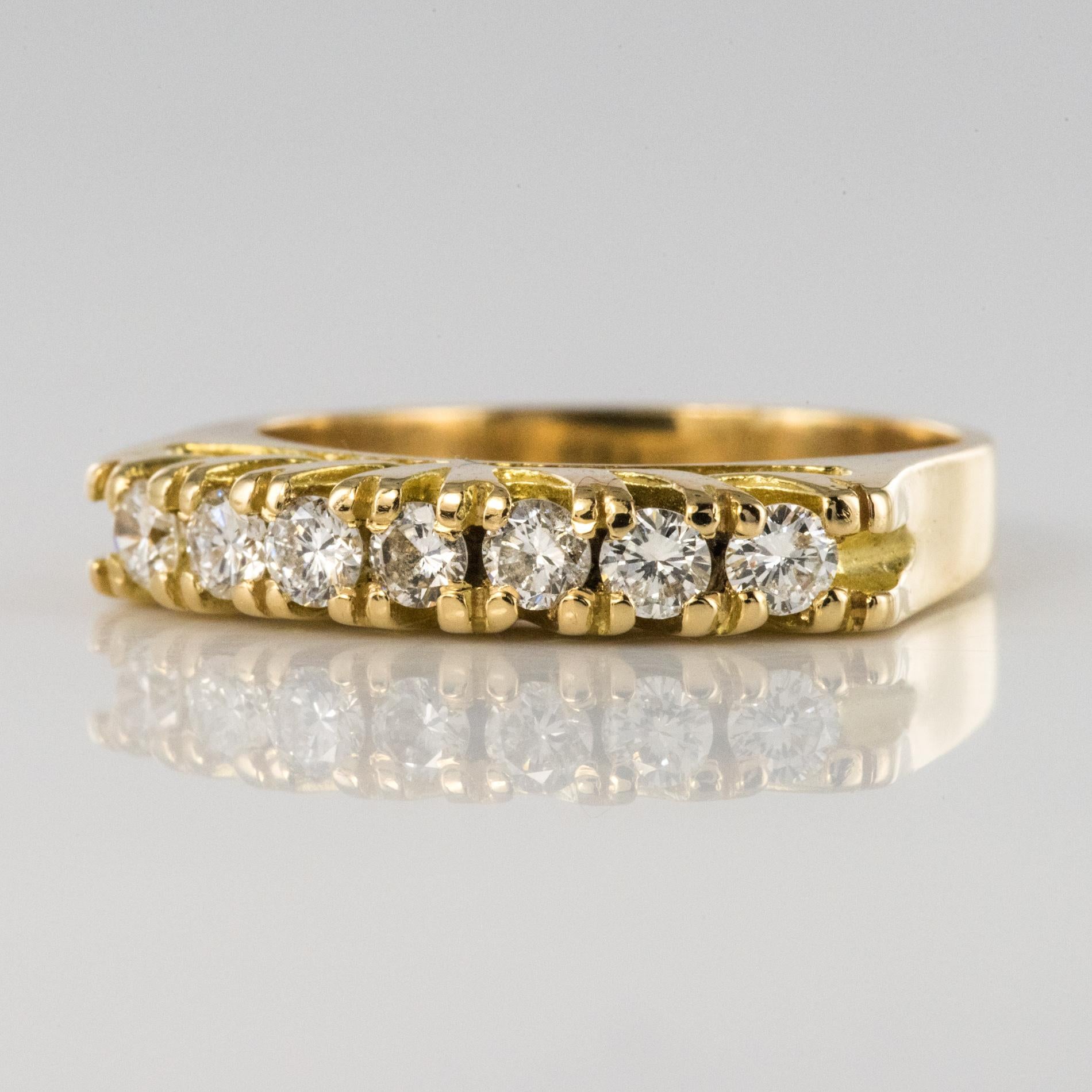 Modern Diamonds 18 Karat Yellow Gold Garter Ring For Sale 1