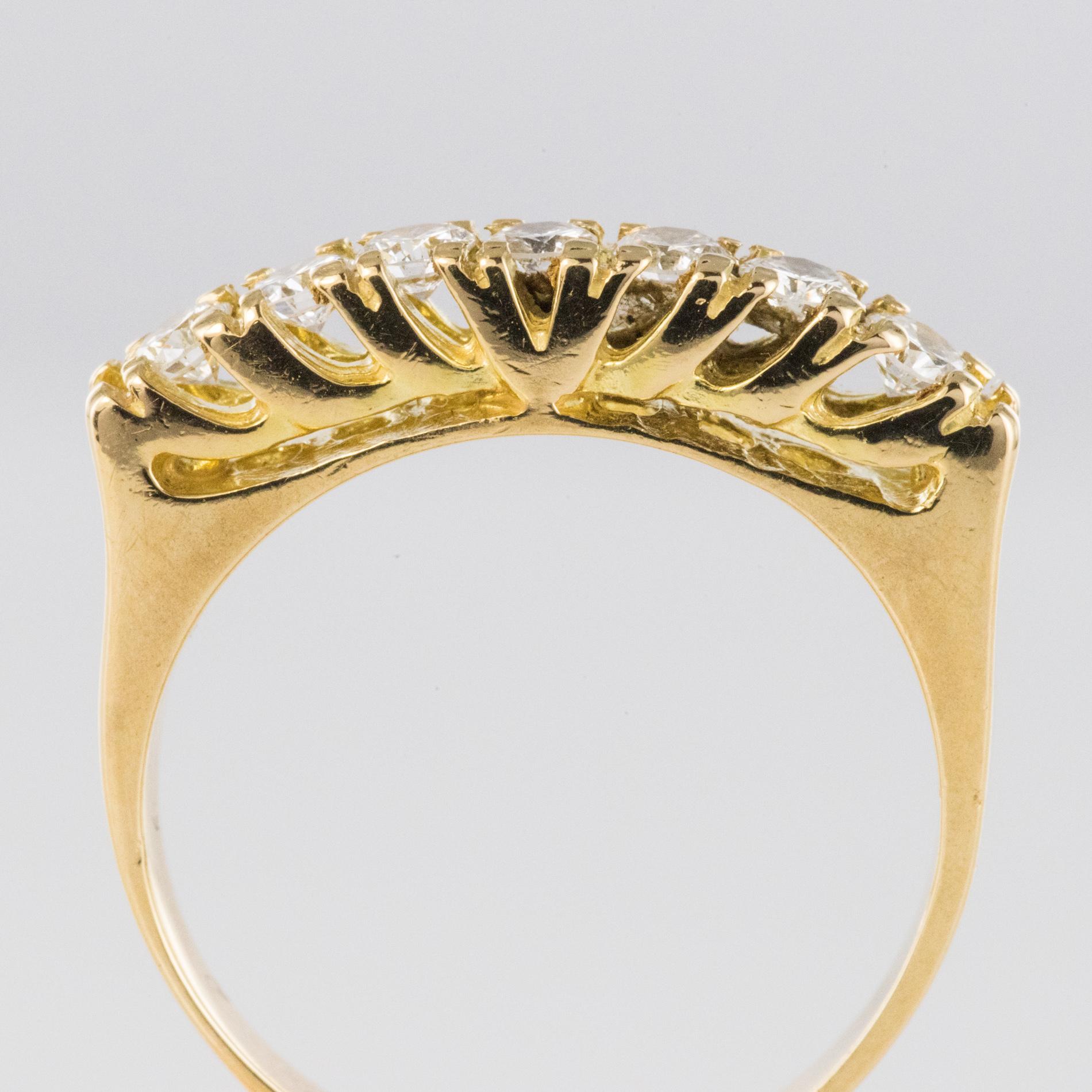Modern Diamonds 18 Karat Yellow Gold Garter Ring For Sale 2