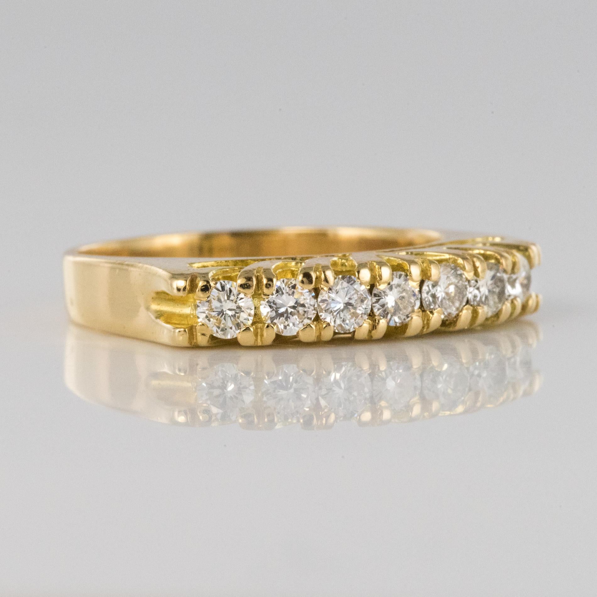 Modern Diamonds 18 Karat Yellow Gold Garter Ring For Sale 4