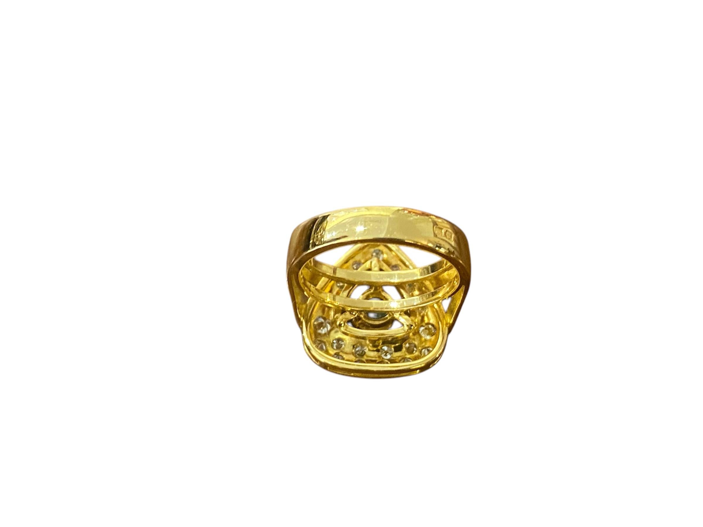 Bague en or The Moderns avec diamants et émeraude Unisexe en vente