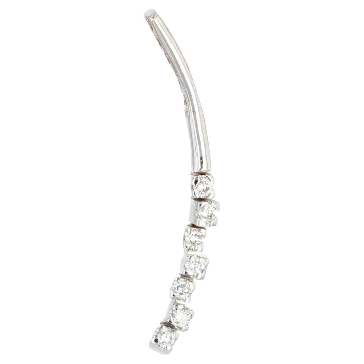 Pendentif moderne ligne en or blanc 18 carats et diamants