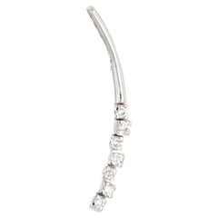 Pendentif moderne ligne en or blanc 18 carats et diamants