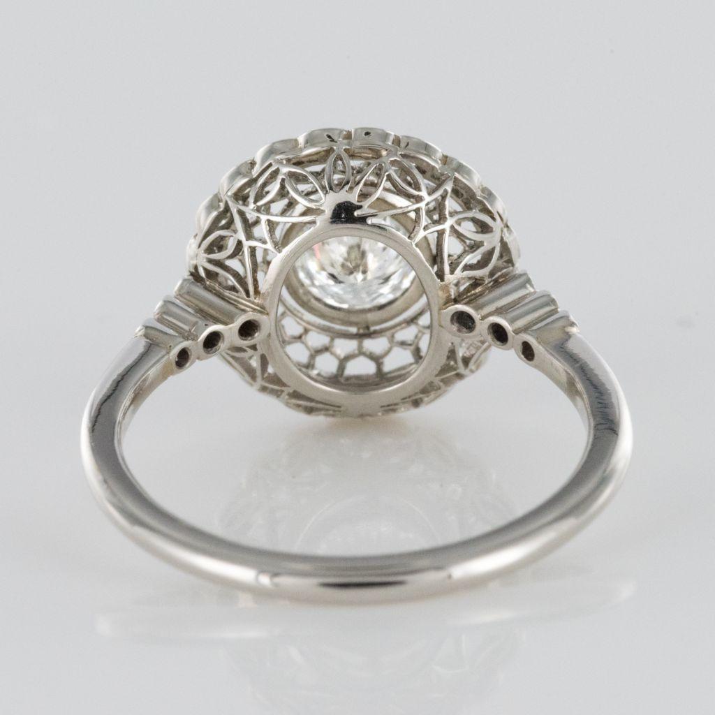 Modern Diamonds Platinum Lace Round Ring For Sale 5