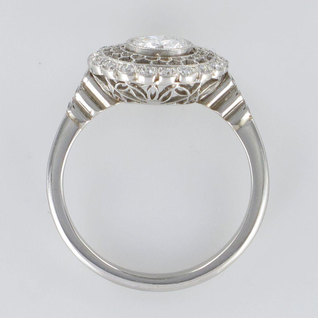 Modern Diamonds Platinum Lace Round Ring For Sale 8