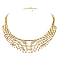 Modern Diamonds Yellow 18K Gold Wedding Necklace for Her