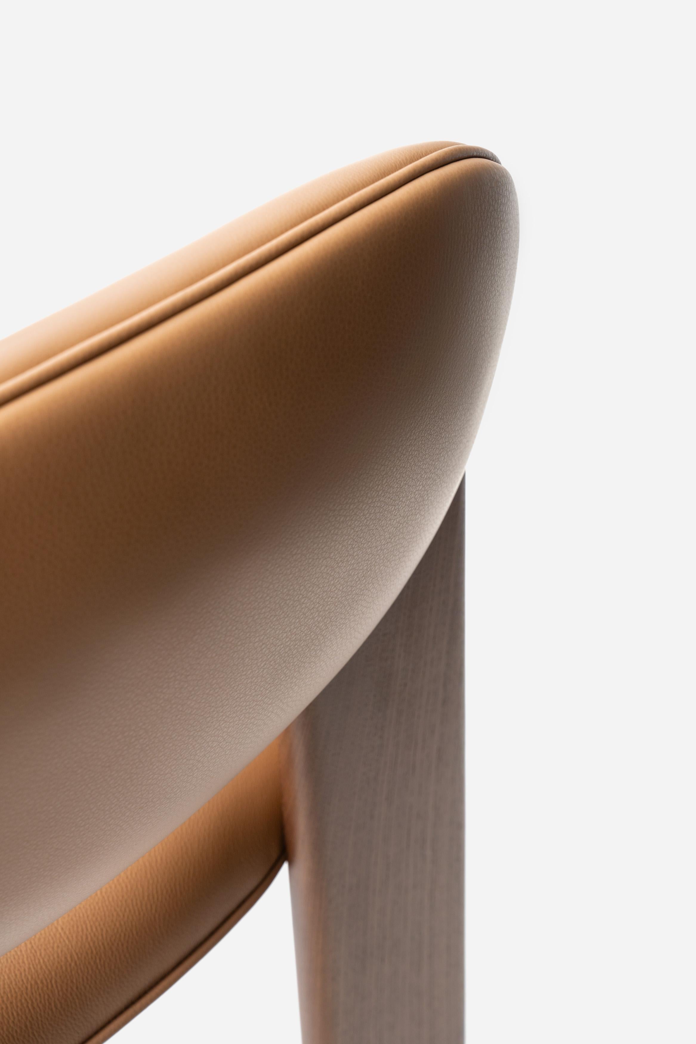 Modern Dining Archipen Chair in Natural Leather 