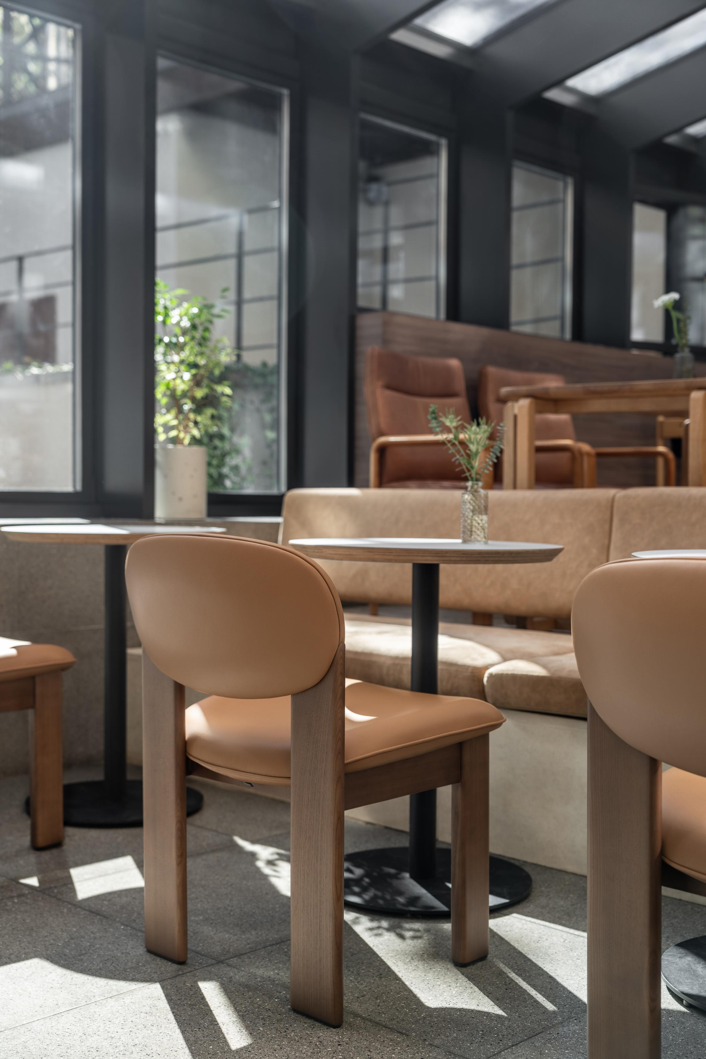 Modern Dining Archipen Chair in Natural Leather 