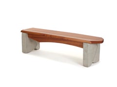 Modern Dining Bench in concrete and wood by Nico Yektai