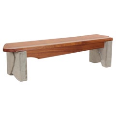 Modern Dining Bench in concrete and wood by Nico Yektai
