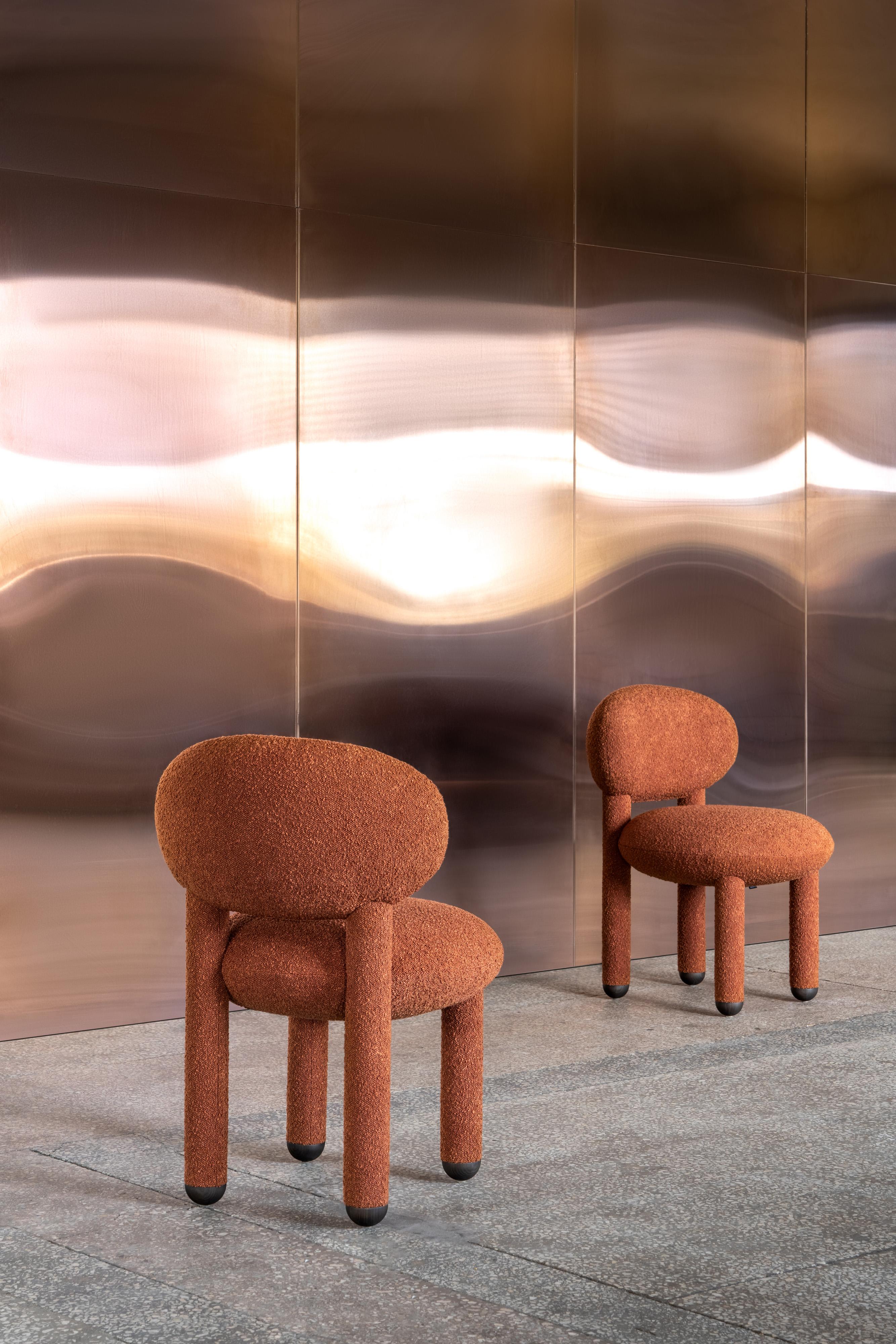 Sedia da pranzo moderna Flock CS1 in tessuto Dedar Nimbus Boucle di NOOM in vendita 4