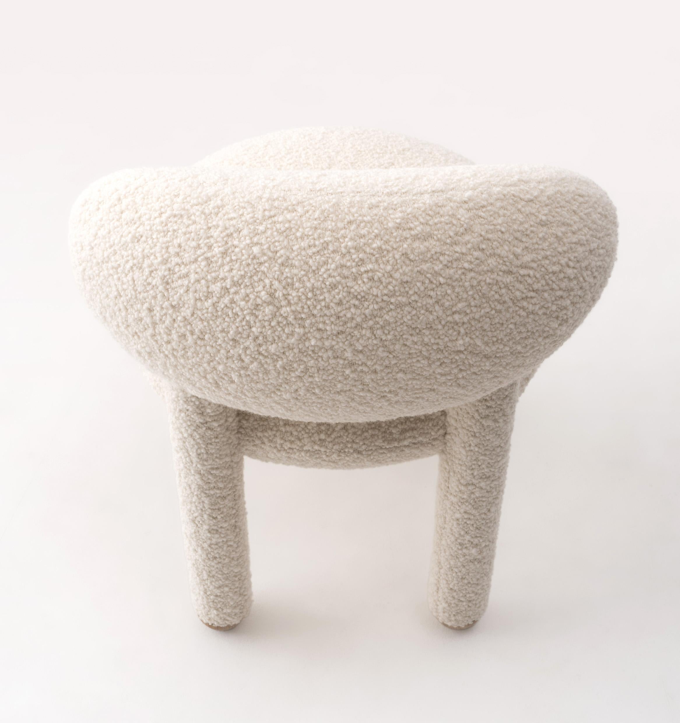Modern Dining Chair Flock CS1 in Dedar Nimbus Boucle Fabric by Noom 11