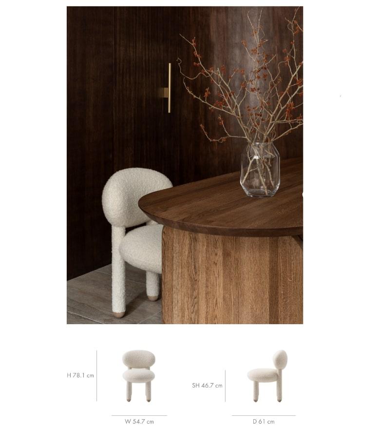 Moderner Esszimmerstuhl Flock CS1 aus verschiedenen Stoffen von Noom im Angebot 3