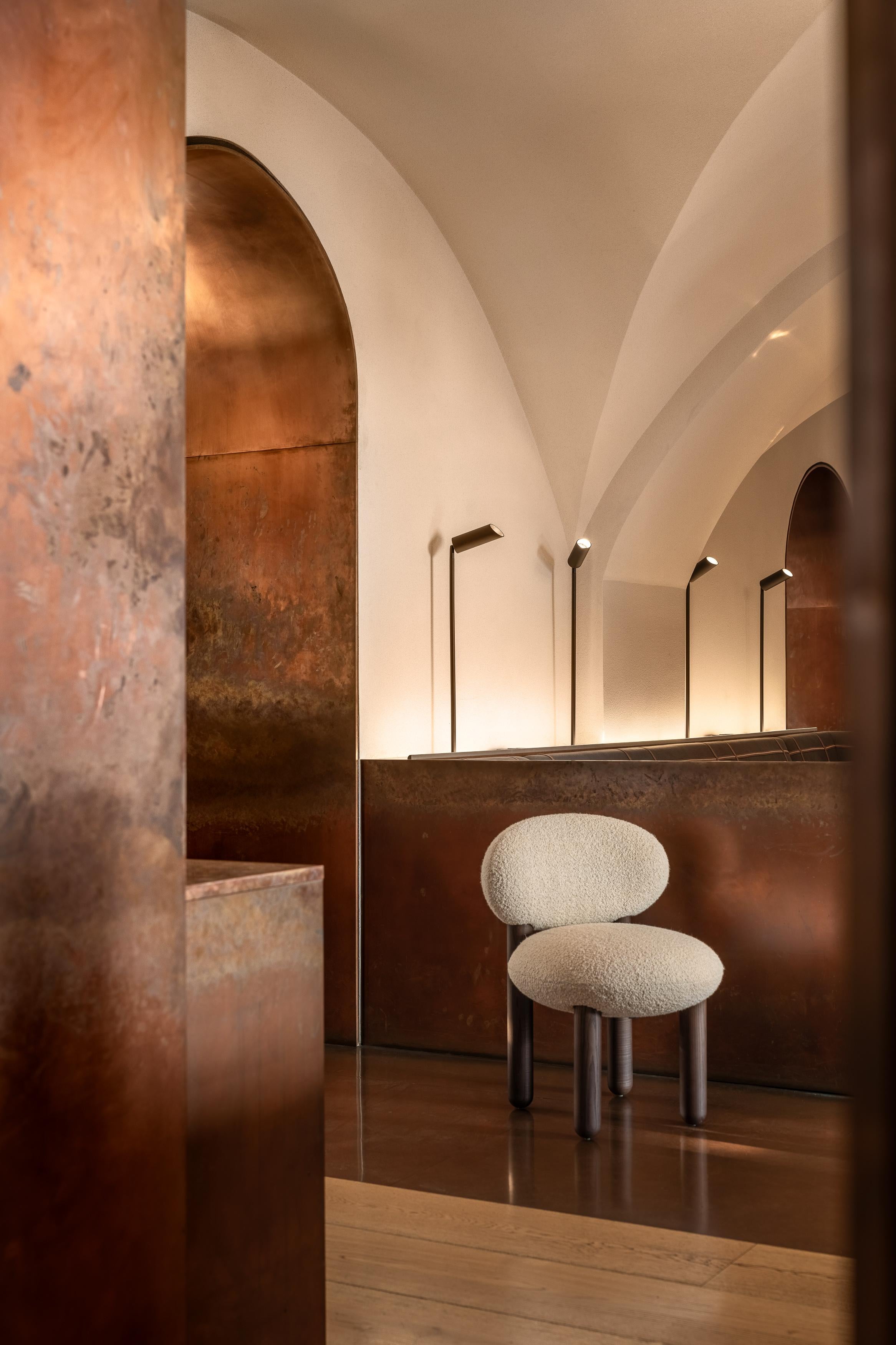 Sedia da pranzo moderna Flock CS2 in tessuto Kvadrat Vidar 4 di NOOM in vendita 6