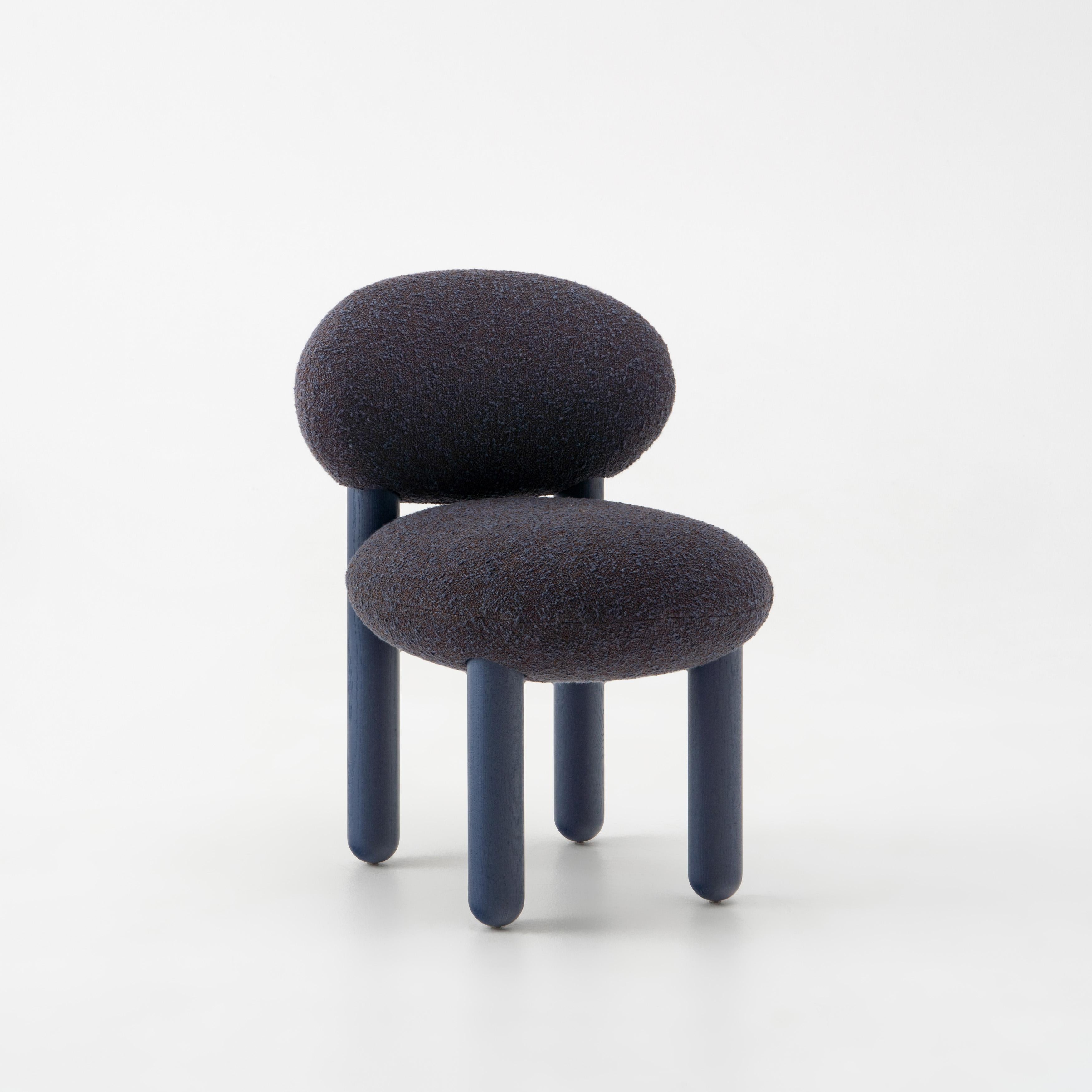 Sedia da pranzo moderna Flock CS2 in tessuto Kvadrat Zero di NOOM in vendita 8