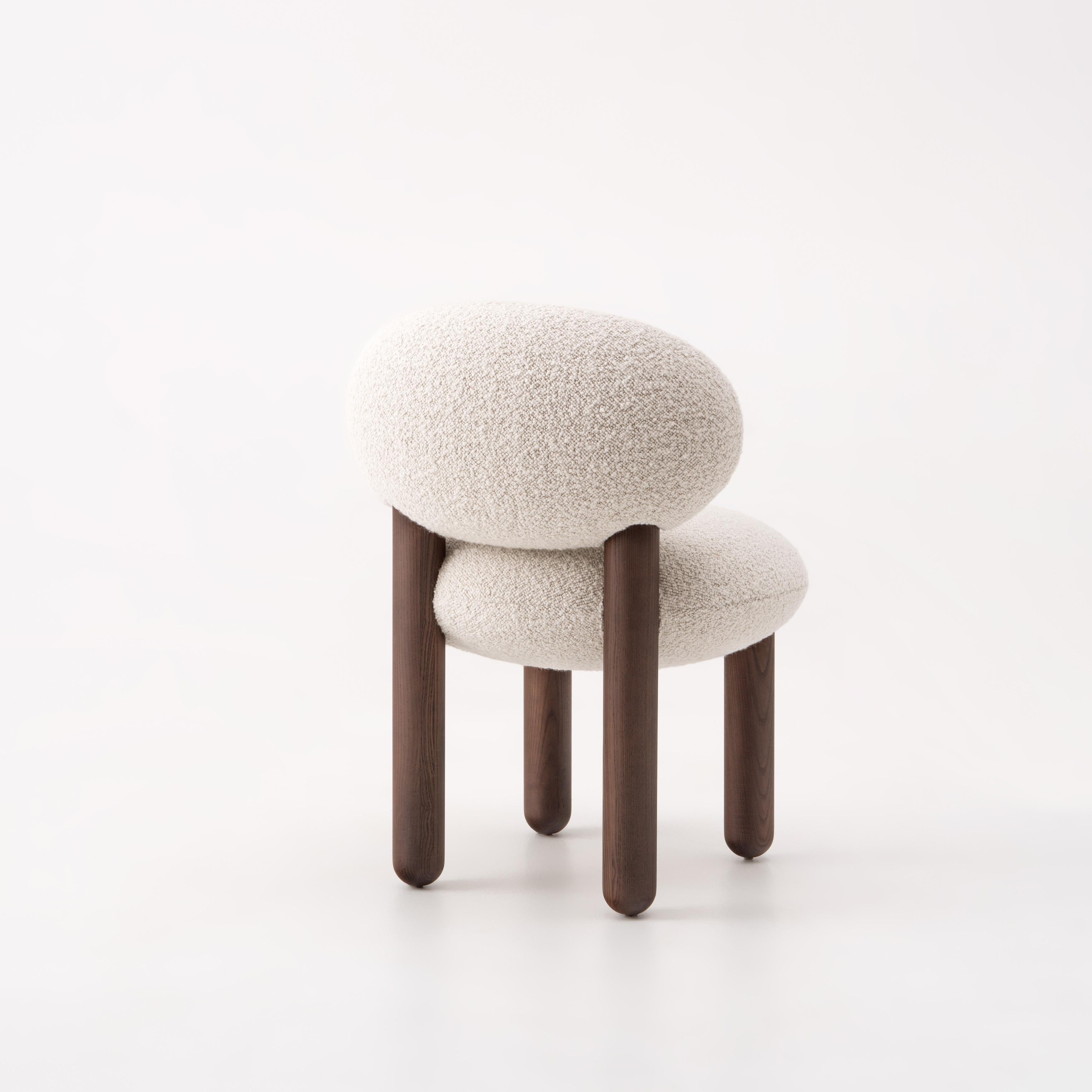 Modern Dining Chair Flock CS2 in Wool Fabric by Noom 11