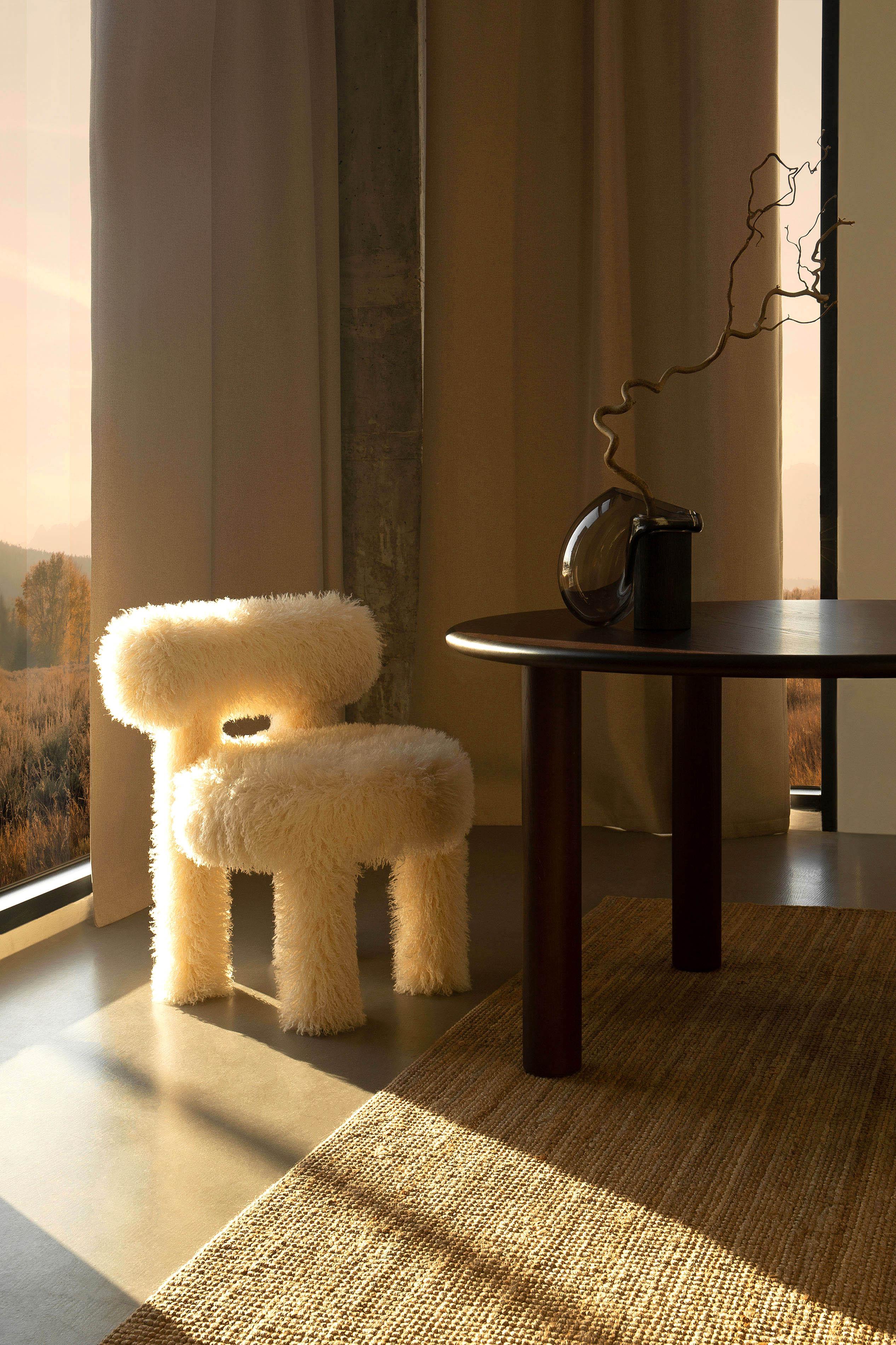 Sedia da pranzo moderna Gropius CS1 Fluffy Edition in ecopelliccia Misia Azur di NOOM In condizioni Nuovo in vendita a Paris, FR
