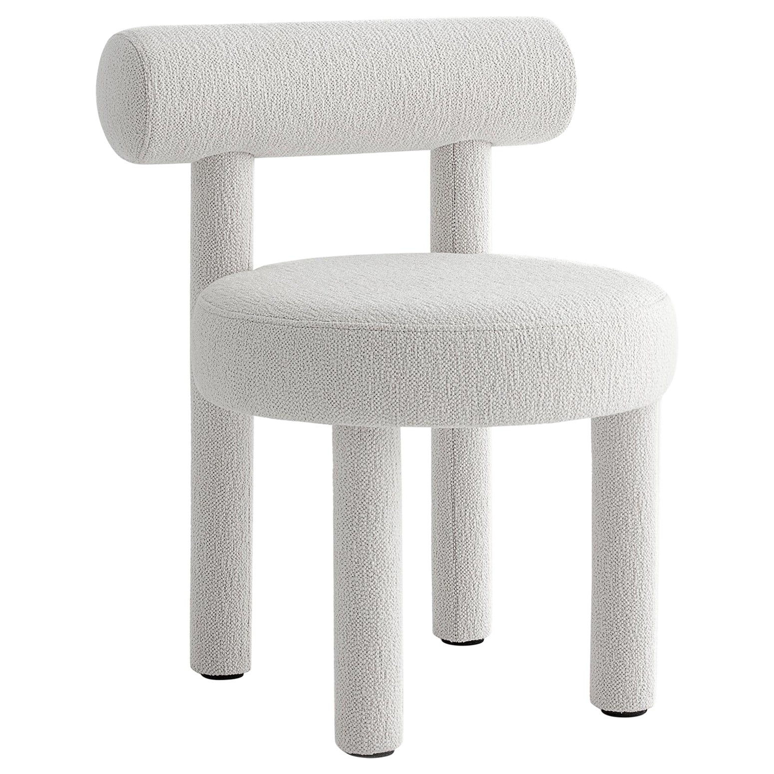 Modern Dining Chair Gropius CS1 in Barnum White Boucle Fabric by NOOM For Sale