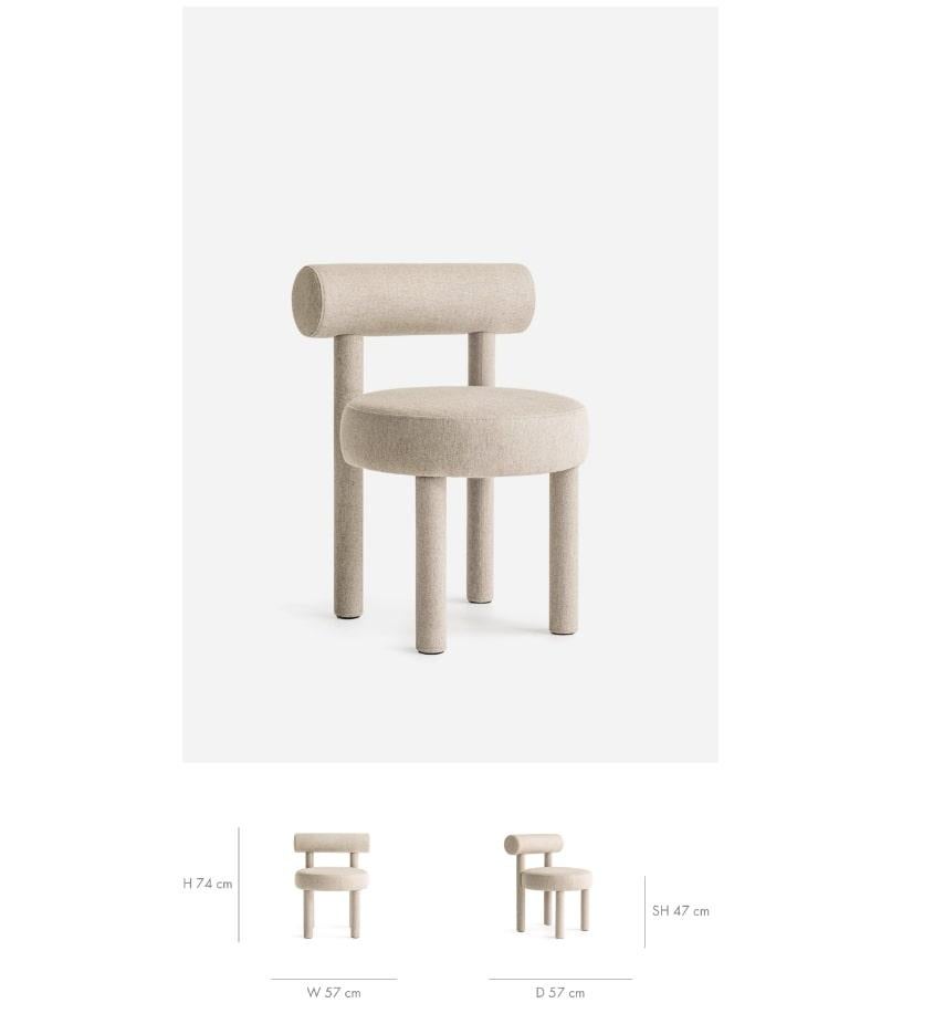 Modern Dining Chair Gropius CS1 in Pink Wool Fabric by Noom In New Condition For Sale In Paris, FR