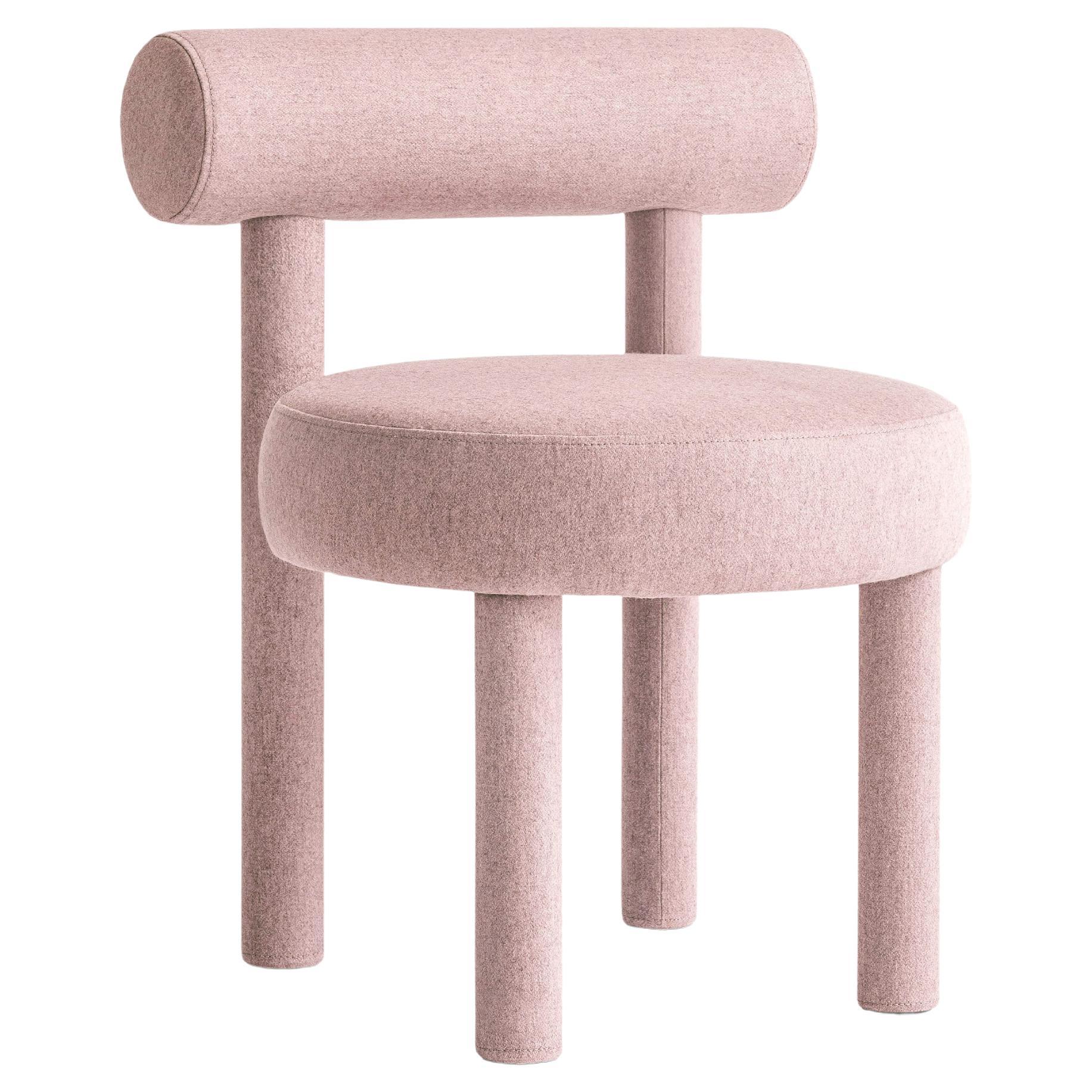 Modern Dining Chair Gropius CS1 in Pink Wool Fabric by Noom