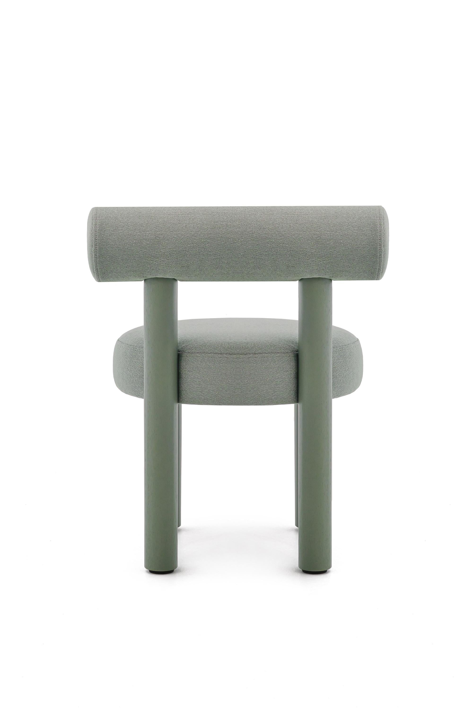 Modern Dining Chair Gropius CS2 in Various Fabrics with Wooden Legs by Noom 13