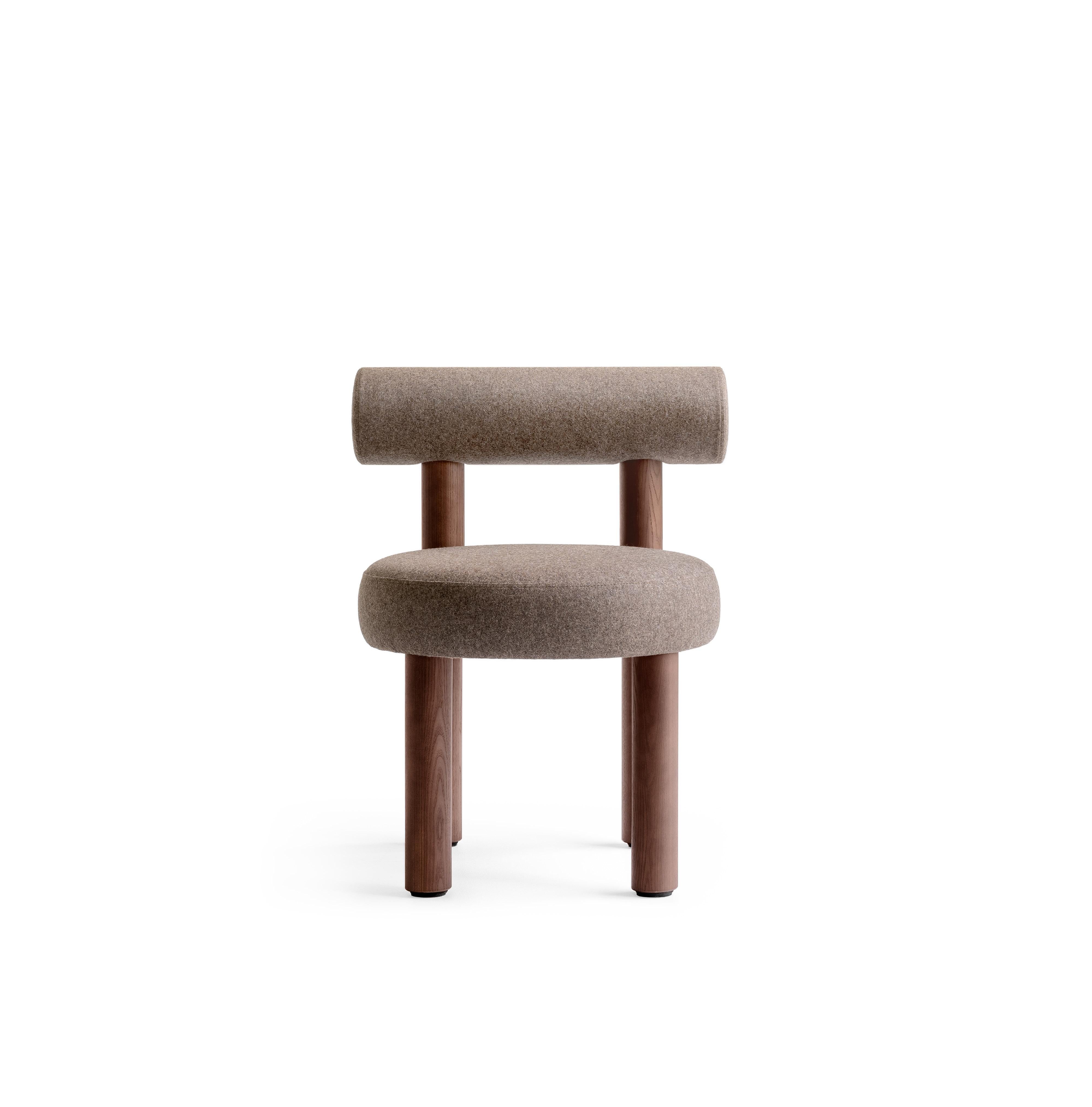 Modern Dining Chair Gropius CS2 in Various Fabrics with Wooden Legs by Noom 4