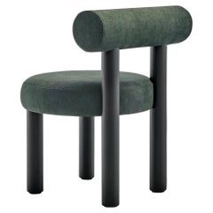 Modern Dining Chair Gropius CS2 in Various Fabrics with Wooden Legs by Noom