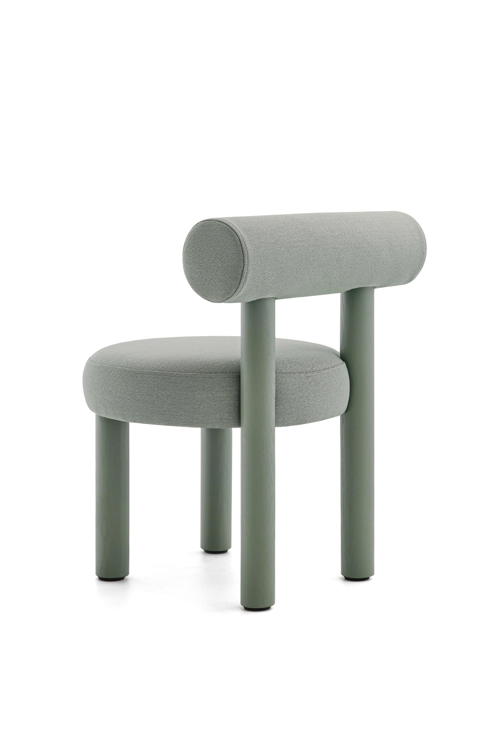 Modern Dining Chair Gropius CS2 in Wool Fabric with Wooden Legs by Noom 7
