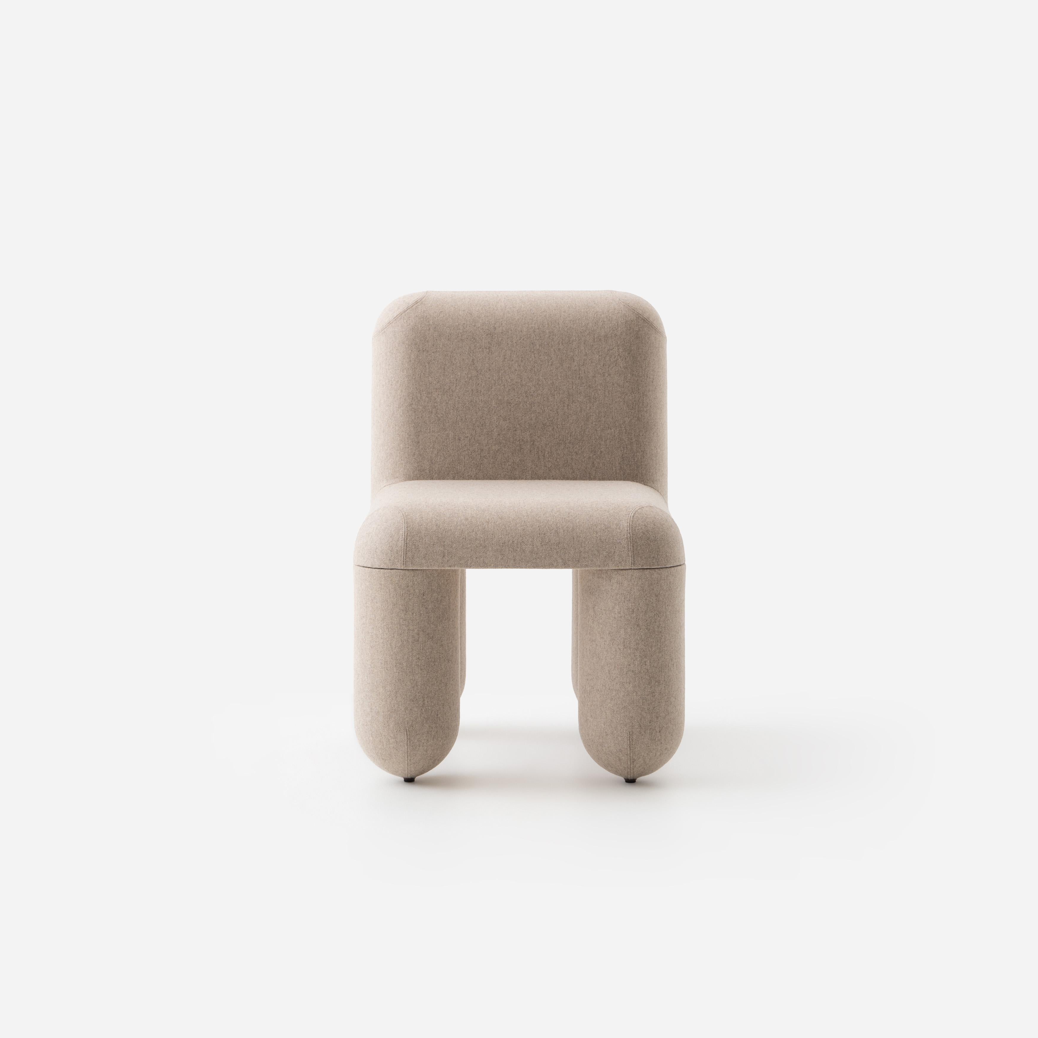 Moderno Sedia da pranzo moderna Hello in tessuto di lana beige di NOOM in vendita