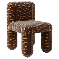 Moderner Esszimmerstuhl Hello aus braunem Jacquard-Samt Dedar Tiger Beat von NOOM